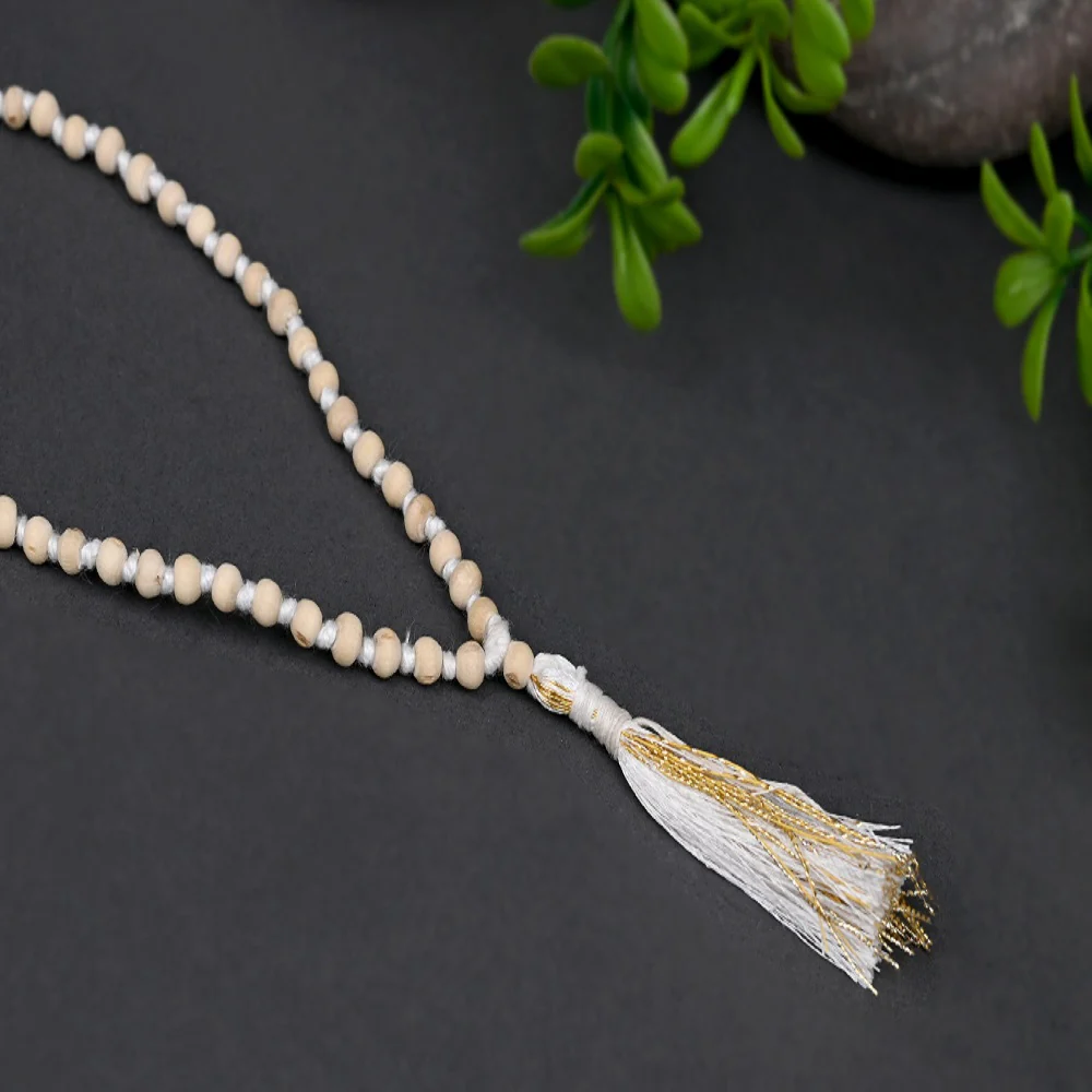 8 mm Natural Tulasi Mala With Lab Certificate